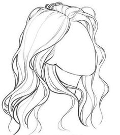 a drawing of a woman's head with long hair