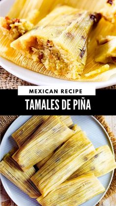 mexican recipe tamales de pina on a plate