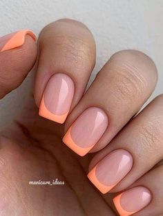 Переходи в мой телеграмм, чтобы увидеть больше дизайнов😊 French Tip Color, Pink Tip Nails, Peach Nails, French Tip Nail Designs, French Manicure Nails, French Tip Acrylic Nails, French Nail Designs, Nail Idea, Cute Gel Nails