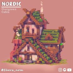 an image of a house made out of lego bricks with the words nordic overcrow cabin