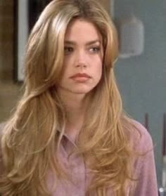 90s Haircuts, Denise Richards, Blowout Hair, Blonde Hair Inspiration, 90s Hairstyles, Haircuts Straight Hair, Long Hair With Bangs, Long Blonde, Long Blonde Hair