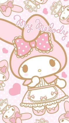 Melody Wallpaper, My Melody Wallpaper, Kawaii Background, Charmmy Kitty, Melody Hello Kitty, Hello Kitty Drawing, Sanrio Wallpaper, Hello Kitty Iphone Wallpaper, Hello Kitty My Melody