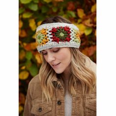 Pachamama Woodstock Oatmeal Headband Stay warm this winter with a stylish woollen headband from Pachamama. This trendy winter headband is crocheted in a wonderful oatmeal and multicolour colour scheme and is adorned with a floral pattern in shades of red, green and yellow which circle the hat. Each flower is separated with oatmeal wool, allowing the autumn colours to stand out. Made from 100% wool, the chic headband is finished with a black 100% polyester lining. With a little stretch, this headband fits most head sizes whilst sitting snugly to keep your ears and head toasty! The Woodstock headband is a stylish accessory for the autumn and winter seasons. A gorgeous gift for a friend or relative at Christmas, as a birthday present or just to show that you care! One size fits all. Care inst Headband Fits, Winter Headband, Chic Headband, Winter Headbands, Autumn Colours, Trendy Winter, Green And Yellow, Colour Scheme, Top Gifts