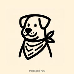 a black and white drawing of a dog with a bow