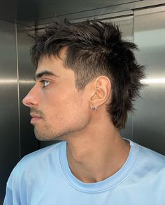 Spiky haircut = @lucroshani Spiky Punk Hair Men, Warrior Haircut Men, Spiky Short Hair Men, Male Short Haircut, Men Piercing Ideas, Warrior Haircut, Warrior Cut Men, Spiky Mullet, Short Haircut Men