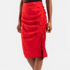 Super Great For Layering. Can Be Worn Casually, For Work, Apple Picking, Or For Date Night. Zipper Closure. Doesn't Have Much Stretch Size: M Stock Model: Is 5'9 Wearing Size Small Real Life Model Is 5’3 Normal Size S, 2/4 Jeans #Pencilskirt #Officewear #Redskirt #Datenight #Workwear Storage: 084 Red Ruched Skirt For Summer, Red Ruched Bottoms For Party, Party Bottoms With Ruched Detail In Red, Red Ruched Party Bottoms, Party Ruched Red Bottoms, Party Red Ruched Bottoms, Holiday Skirts, Lace Pencil Skirt, Flower Skirt