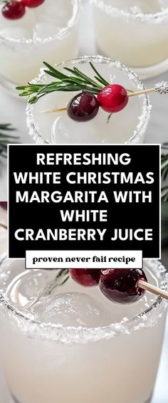 Image for Refreshing White Christmas Margarita with White Cranberry Juice White Christmas Drink Non Alcoholic, Easy Holiday Margarita, Cranberry Christmas Margarita, White Wine Christmas Drink, White Holiday Drinks, Frozen Cranberry Margarita, Easy Christmas Margarita, Alcoholic Drinks With Cranberry Juice, White Rum Christmas Cocktails