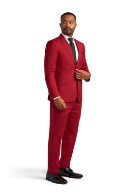 If you're in the market for a pure red suit then look no futther because you have met your match!  This red suit comes with matching vest and pants and is super comfortable in a stretch fabric.  Its the perfect statement look for a party or special event where you don't want to blend in with the crowd. Matching Vest And Pants, Red Tuxedo, Vest And Pants, Red Suit, Suit Separates, Special Event, Special Events, Stretch Fabric, Spandex