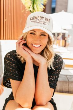 Sarcasm rules with this cute foam trucker hat! The Cowboy Hat for everyone. Featuring a 5 panel construction and curved brim, donning the words "Cowboy Hat," so you can participate in the trend without straying too far from your style. Adjustable fit Snapback The Cowboy, Cowboy Hat, The Trend, Cowboy Hats, Trucker Hat, For Everyone, Cowboy, Cream, Hats