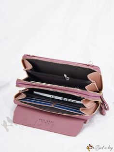 Bird in Bag - Leather Graphic Phone Wallet Daily Use Bifold Bag With Interior Card Slots, Pink Pattern, Color Coral, Phone Wallet, Bird In Bag, Save The Planet, Coral Pink, Leather Bag, Pu Leather