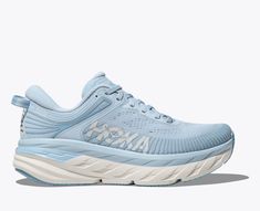 Women's Bondi 7 Max Cushioned Road Running Shoe | HOKA® Marathon Gear, Cute Running Shoes, Hoka Shoes, Running In Cold Weather, Pretty Shoes Sneakers, Ice Water, Swag Shoes, Road Running, Shoe Closet