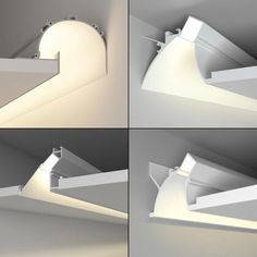 four different angles of a light fixture