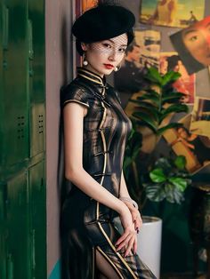 Mulberry silk, High-end long black Qipao dress #qipao #Cheongsam #chinesenewyear #Qipaodress #Cheongsamdress #modernqipao #ModernCheongsam #vintagedress #Retrodress #ModernQipao Elegant Black Cheongsam For Spring, Fitted Black Cheongsam For Evening, Evening Fitted Black Cheongsam, Formal Black Fitted Cheongsam, Black Fitted Formal Cheongsam, Black Fitted Cheongsam For Formal Occasions, Fitted Black Ao Dai, Elegant Fitted Black Cheongsam, Prom Dress Silk