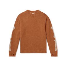 True to the brand's handicraft-inspired roots, KAPITAL's sweater has been knitted on traditional looms from sumptuous wool, though the intarsia skeletal motifs feel entirely current. Team yours with denim or cargo trousers. Designer Brown Wool Sweater, Designer Brown Sweater For Winter, Luxury Brown Wool Sweater, Wool Sweater Men, Sweater For Men, Skeletal, Cargo Trousers, Mr Porter, Wool Sweater