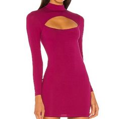 Brand New With Tags Lovers + Friends Long Sleeve Mini Dress: Size Xs Long Sleeve Chest Cutout Fully Lined Jersey Fabric Zippered Back In Color Berry Red Mini Party Dress, Dresses Elegant Long, Club Mini Dress, Red Bodycon Dress, Mini Party, Long Sleeve Short Dress, Slim Dresses, Style Accessories, Party Dresses For Women