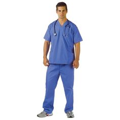 Look like you are ready to scrub in for surgery and save some lives! This costume includes a traditional, short-sleeved, blue, v-neck shirt and matching pants. Care Instructions: Hand wash cold water with mild soap. Tumble dry low. For best results hang or lay flat to dry. Scrubs Costume, Mens Doctor, 50's Costume, Hospital Scrubs, Doctor Scrubs, Doctor Dress, Doctor Costume, Plus Size Costumes, Blue Costumes