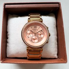 Rose Gold Coach Watch. Comes With Additional Links. Battery Needs To Be Replaced. Coach Watch, Coach Jewelry, Womens Jewelry Bracelets, Rose Gold, Women Jewelry, Gold, Women Shopping, Color