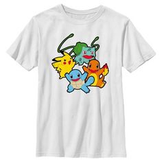 Gotta catch 'em all! Get into the fun with the iconic world of Pokemon cards, video games, TV shows, and more with adorable new officially licensed apparel for the whole family featuring all your favorite Pokemon! This Boys' Pokemon Classic Characters Group Graphic T-Shirt features a fun graphic of Pikachu, Squirtle, Bulbasaur, and Charmander ready to play across the front. Grab one of these new Pokémon tees today and be the envy of all your friends! Pokemon Women, Character Group, Classic Characters, Boys Graphic Tee, New Pokemon, Graphic Tee Design, Boyfriend Tee, Pokemon Cards, Graphic Tees Women