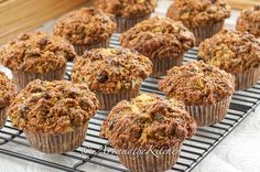 several muffins on a cooling rack ready to be eaten