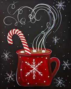 Paint and Sip in St. Matthews - St. Matthews Pinot's Palette Christmas Paint And Sip Ideas Easy, Cute Christmas Painting Ideas, Christmas Sip And Paint Ideas, Sip And Paint Ideas, Pinots Palette, Sip N Paint, Chalk Drawings