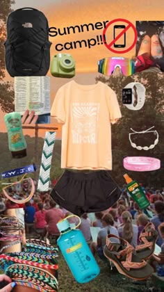 Bible Camp Outfits, Packing For Church Camp, Church Camp Aesthetic Outfits, Cute Camp Outfits, Camp Outfits Aesthetic, Fuge Camp, Summer Camp Clothes, Camp Counselor Outfit, Summer Camp Fits