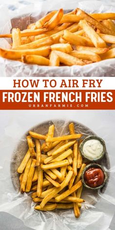 Upgrade your Game Day food ideas, easy football snacks, and Super Bowl appetizer recipes with a guide on How to Air Fry Frozen French Fries! Achieve crispy outsides and soft, fluffy insides in just 20 minutes using little to no oil for a healthier snack option! Air Fryer Frozen Fries, Waffle Crispy, Air Fryer Frozen French Fries, Fries In The Air Fryer, Air Fry French Fries, Frozen Fries, Air Fryer Fries, New Air Fryer Recipes, Air Fryer French Fries