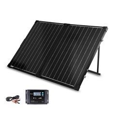 If you're looking for a convenient and portable power solution, the Renogy 100W Monocrystalline Foldable Solar Suitcase is the ideal choice. The Renogy 100 Watt 12 Volt Monocrystalline Portable Solar Suitcase is an entire solar power system incorporated into a single, compact package. Weighing in at about 26.60 lbs., this lightweight suitcase includes two 50 Watt Monocrystalline Solar Panels, one 20 Amp waterproof Voyager Charge Controller with an LCD Screen for power regulation, one 10ft tray cable with alligator clips for easy connection to the battery, and protective casing for safe portability. The Renogy 100 Watt Solar Suitcase will make charging on the go as easy as 1-2-3. Renogy Monocrystalline 24.8-in x 20-in x 2.8-in 100-Watt Portable Solar Panel in Black | RNG-STCS100D-VOY20 Solar Power Kits, 100 Watt Solar Panel, Off Grid Solar Power, Rv Solar, Solar Cells, Monocrystalline Solar Panels, Solar Kit, Off Grid Solar, Best Solar Panels