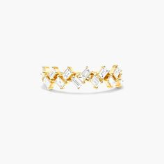 Striking baguette diamonds simulate pixels in this modern and unconventional ring. Baguette Diamond Ring, Baguette Diamond Rings, Baguette Diamonds, Baguette Diamond, Diamond Rings, Baguette, Fashion Rings, Diamond Ring, Diamonds