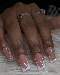 Medium French Acrylic Nails, Medium Set Acrylic Nails, Medium Freestyle Nails, Medium Acrylic Nails, Acrylic Nail Designs Coffin, Black Acrylic Nails, Nails Now, Claw Nails, French Acrylic Nails