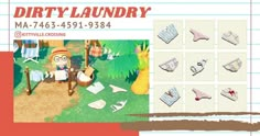 an advertisement for a dirty laundry company