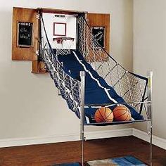 an image of a basketball net with balls in it on the bottom shelf and below