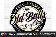 an old ball club logo with the words, official member and date in black on a white