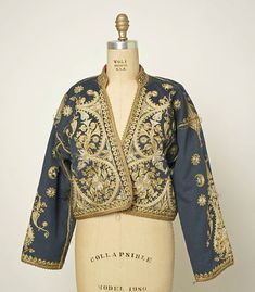 Jacket | The Met Made in Turkey ca. 1900 Turkish Clothing, Turkish Fashion, Historical Costume, Embroidered Jacket, Historical Clothing, Historical Fashion, Fashion Fabric, Metropolitan Museum Of Art