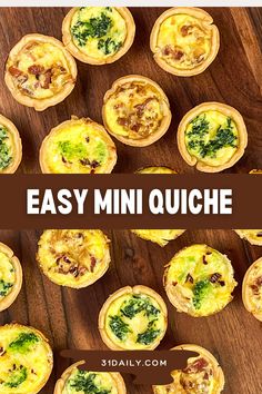 mini quiches with broccoli and cheese on top