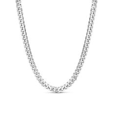 Sterling Silver Diamonds, approximately 0.95 carat Chain length: 18" Chain width: 10.8mm Pave teardrop lobster clasp closure Designed and handmade in California Style number: N0003331 Luxury Sterling Silver Chain Necklace With Lobster Clasp, Nickel-free Metal Link Chain Necklace, Nickel-free Metal Chain Link Necklace, Gunmetal Silver-plated Chain Link Necklace, Mens Silver Chain Necklace Jewelry1000.com, Cuban Link Chain Necklaces, Cuban Link Chain, California Style, Chain Link Necklace