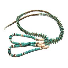 Turquoise and Shell Necklace Bead Approx: Discs: 6mm x 2mm; Turquoise Nuggets 10mm x 3mm Strand Approx. 28" Turquoise Hand-strung Lariat Jewelry, Hand-strung Turquoise Lariat Jewelry, Turquoise Lariat Hand-strung Jewelry, Southwestern Single Strand Turquoise Necklace, Southwestern Style Turquoise Lariat Necklace, Bamboo Beaded Curtains, Fisherman Pants, Gemstone Properties, Necklace Bead