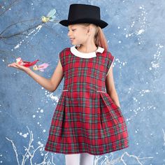 Red tartan Christmas dress for girls Milk Magazine, Tartan Christmas