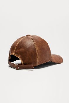 Available In Brown And Black. Baseball Hat Faux Leather Material Imported | Burnside Ave Baseball Hat in Brown by Fashion Nova Luxury Leather Baseball Cap, Luxury Leather Cap, Brown Hat Baseball, Cabby Hat, Brown Leather Hat, Black Baseball Hat, 31 Days Of Halloween, Leather Hats, 31 Days