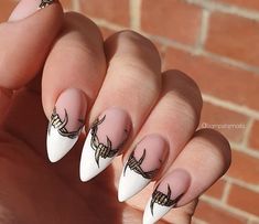 Barbed Wire Nail Art, Natural Almond Nails Designs, Barbed Wire Nails, Wire Nail Art, Country Nail Designs, Natural Almond Nails, Almond Nail Art, Classic Nail, Country Nails