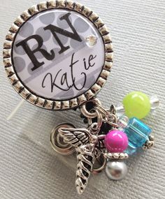 This features a black plastic retractable ID badge reel with belt clip and clear plastic strap. The badge reel measures 1.25 inch (32 mm) in diameter. The retractable cord measures 24 inches (61 cm) in length. Each custom, silver pendant is accented with beads and swarovski crystals that will vary slightly. It will also come with a silver medical symbol charm as shown in first photo. Each image is sealed with a water resistant (not water proof) glaze, and comes in a gift box tied with ribbon. Th Personalized Black Badge Reel For Personal Use, Nurse Instructor, Medical Coding Humor, Coding Humor, Medical Sign, Medical Quotes, Medical Student Motivation, Surgical Nursing, Medical Surgical Nursing