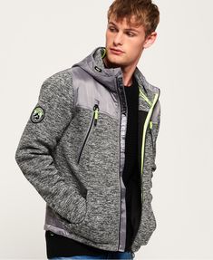 Mens Activewear Fashion, Superdry Style, Fashion Trend Inspiration, Superdry Logo, Mens Outdoor Jackets, Grey Granite, Superdry Mens, Activewear Fashion, Zip Up Hoodies