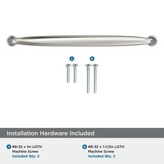 the installation hardware includes screws, bolts and screws for use in cabinets or drawers