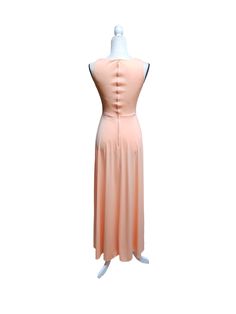 It’s the perfect ensemble for a spring or summer luncheon, dinner, or garden party. What a fabulous hostess dress this would be to greet your guests. The colors include a peach, pink, and orange delicate chiffon overlay and a peach dress. Approximate measurements: About 1 – 2 inch allowance for stretch Underarm to underarm measured flat: 15” to 17” (doubled is 30” – 34” stretched) Waist measured flat: 13” to 15” (doubled 26” - 30” stretched) Length of Under Dress: 57” Excellent condition. Free s Sleeveless Apricot Maxi Dress For Party, Elegant Apricot Chiffon Dress, Fitted Apricot Maxi Dress For Party, Apricot Fitted Maxi Dress For Party, Elegant Apricot Maxi Dress For Party, Elegant Apricot Evening Dress, Elegant Apricot Maxi Length Dress, Elegant Peach Maxi Dress For Wedding, Peach Fitted Maxi Dress For Wedding