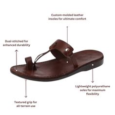 The David men's toe loop sandal is a contemporary take on minimalism. Slip your feet into this open-back flip flop with its sleek silhouette and free yourself from life's complexities. Sturdy arch strap and toe loop provide support. Vegetable tanned leather upper sole shapes to your foot with each step. Water-resistant sandals soften and acquire patina over time, perfect for office strides. Our master Artisans create each Jerusalem Sandal with a customized touch, providing unparalleled quality n Adjustable T-strap Sandals With Rubber Sole, Adjustable Toe Ring Sandals With Leather Sole, Adjustable Toe Ring Sandals With Rubber Sole, Adjustable Toe Ring Sandals With Removable Insole, Adjustable Toe Loop Sandals With Rubber Sole, Adjustable Toe Ring Sandals With Leather Footbed, Adjustable Toe Loop Flip Flops With Rubber Sole, Natural Leather Sandals, Ankle Strap Sandals Flat