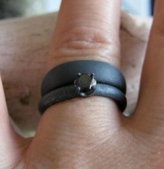 Black diamond blackened oxidized silver by phbeads Vampire Wedding, Black Diamond Engagement Ring, Oxidized Ring, Black Diamond Engagement, Black Diamond Ring Engagement, Yoga Jewelry, Mens Pendant, Wedding Dreams, Alternative Wedding