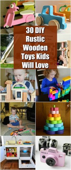 wooden toys are great for kids to play with in the house and on the ground