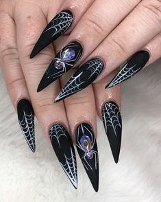 Diamond Nail Designs, Horror Nails, Witch Nails, Gothic Nails