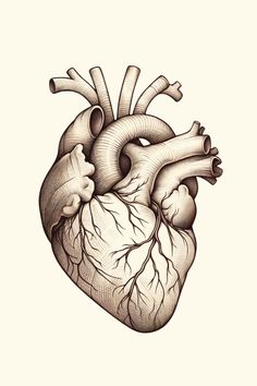 a drawing of a human heart