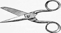 a drawing of a pair of scissors on a white background