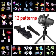 12 patterns laser projector light with tripod stand